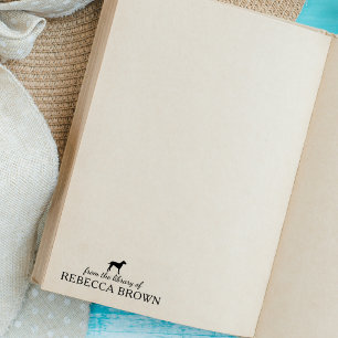 Minimalist Dalmatian Dog From the Library Of, Book Rubber Stamp