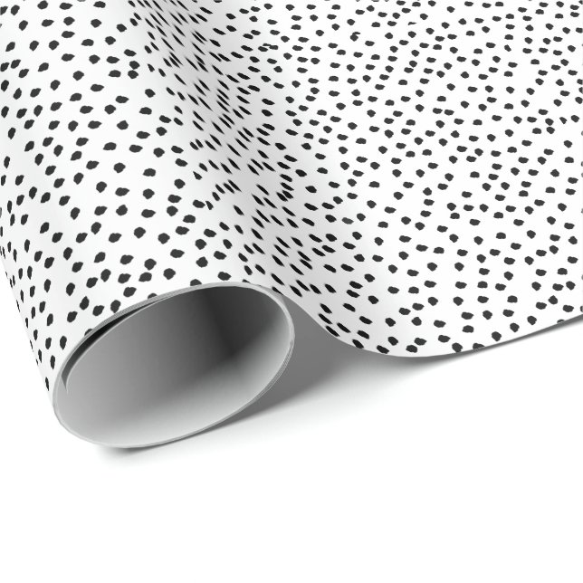 Minimalist Dalmatian Simple Modern Polka dot Wrapping Paper (Roll Corner)