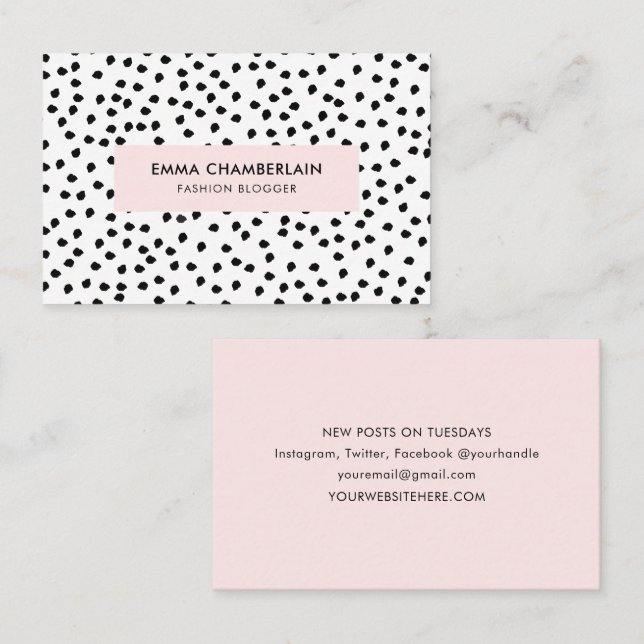 Minimalist Dalmatian Spots Simple Modern Cute Business Card (Front/Back)