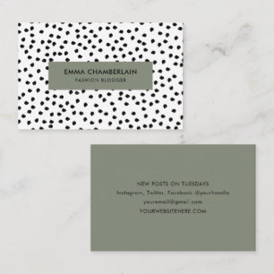 Minimalist Dalmatian Spots Simple Modern Cute Business Card