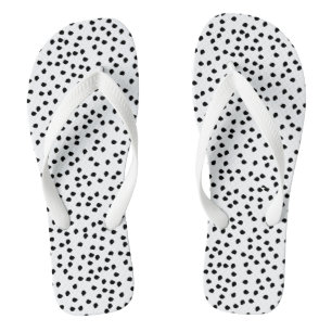 Minimalist Dalmatian Spots Simple Modern Cute Flip Flops