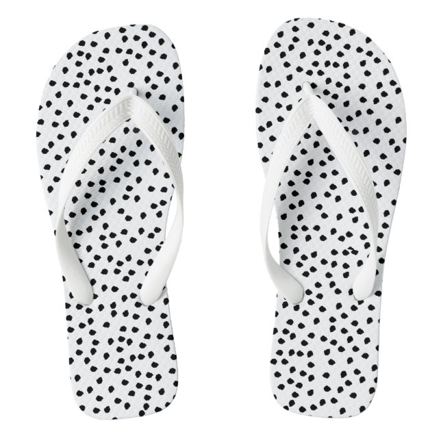 Minimalist Dalmatian Spots Simple Modern Cute Flip Flops (Footbed)