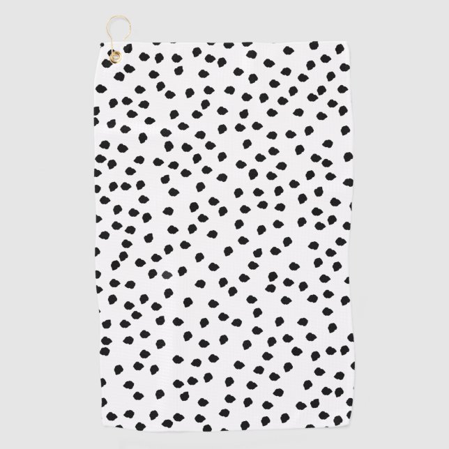 Minimalist Dalmatian Spots Simple Modern Cute Golf Towel (Front)