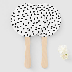 Minimalist Dalmatian Spots Simple Modern Cute Hand Fan