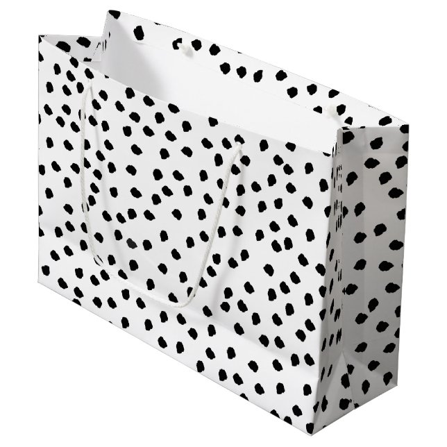 Minimalist Dalmatian Spots Simple Modern Cute Large Gift Bag (Front Angled)