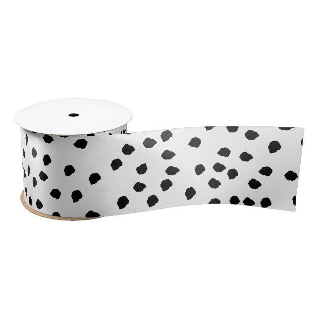 Minimalist Dalmatian Spots Simple Modern Cute Satin Ribbon (Spool)