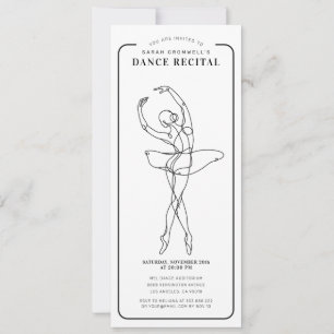 Minimalist Dance Recital Ticket Style Invitation