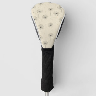 Minimalist Dandelion Seed Pattern Beige (1) Golf Head Cover