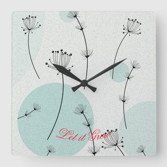 Minimalist Dandelion Wall Clock (Front)