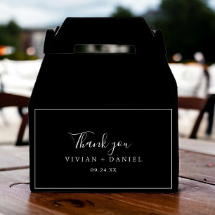 Minimalist   Dark Black Thank You Favour Box
