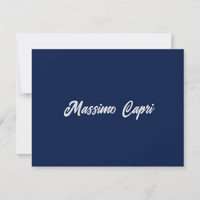 Minimalist Dark Blue Elegant Own Name Bold Text Card (Front)