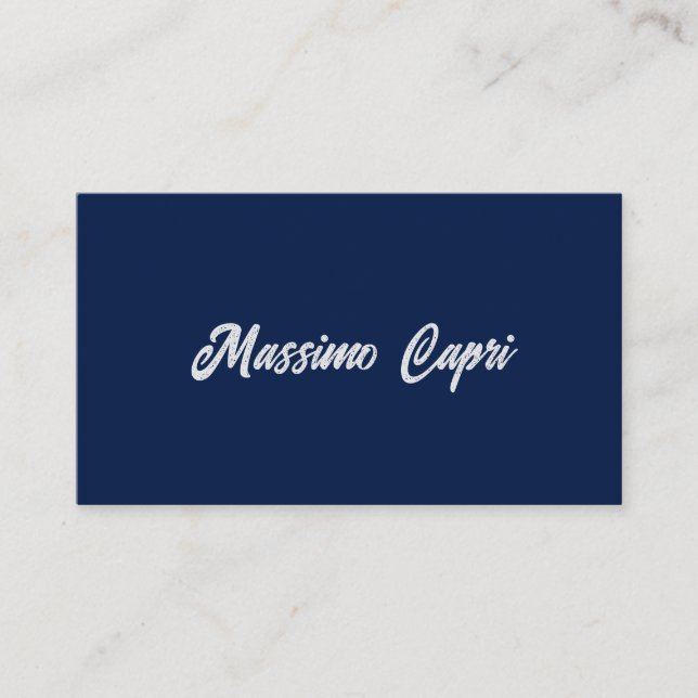 Minimalist Dark Blue Elegant Own Name Bold Text Enclosure Card (Front)