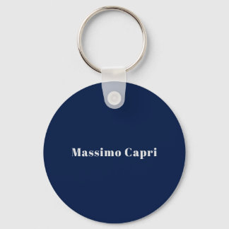 Minimalist Dark Blue Elegant Own Name Bold Text Key Ring