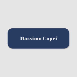Minimalist Dark Blue Elegant Own Name Bold Text Tag
