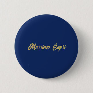 Minimalist Dark Blue Gold Colour Own Name Bold Tex 6 Cm Round Badge