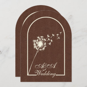 Minimalist Dark Brown and Ivory Arch Wedding Invitation