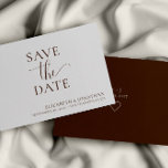 Minimalist Dark Brown Wedding Save The Date Card<br><div class="desc">Announce your upcoming wedding with this minimalist save-the-date announcement card. This card features simple text and a dark brown-and-white theme. Customise the text on the front and back of the card to share the details of your upcoming wedding. Visit my store to see other colour options to match your wedding...</div>