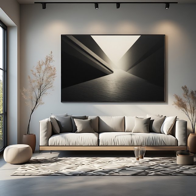 Minimalist Dark Corridor Light and Shadow Canvas Print (Creator Uploaded)
