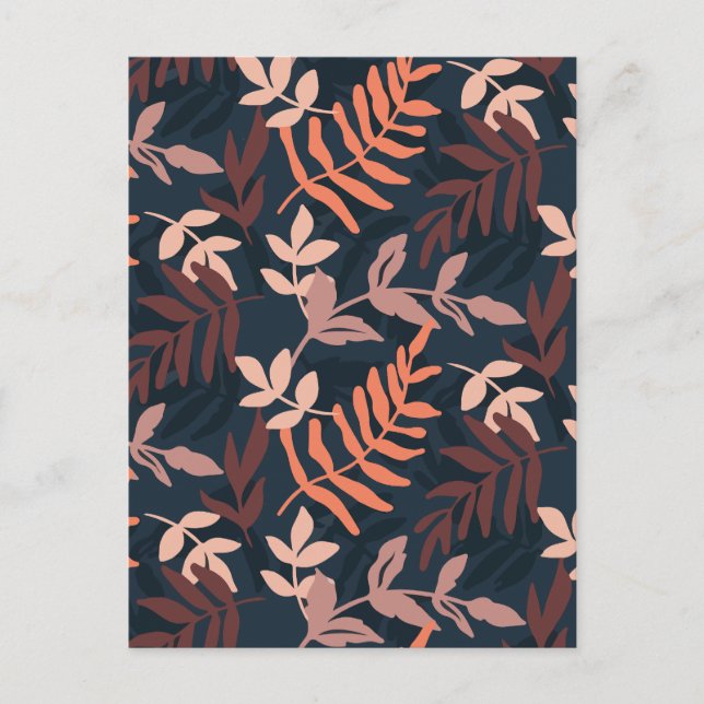 Minimalist dark floral holiday postcard (Front)