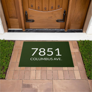 Minimalist dark green and white elegant doormat