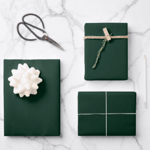 Minimalist dark Green  Pine Wrapping Paper Sheets