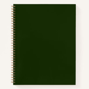Minimalist dark green plain solid colour elegant notebook