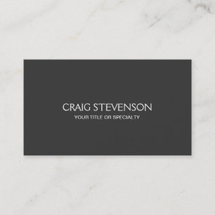Minimalist Dark Grey Professional Business Card