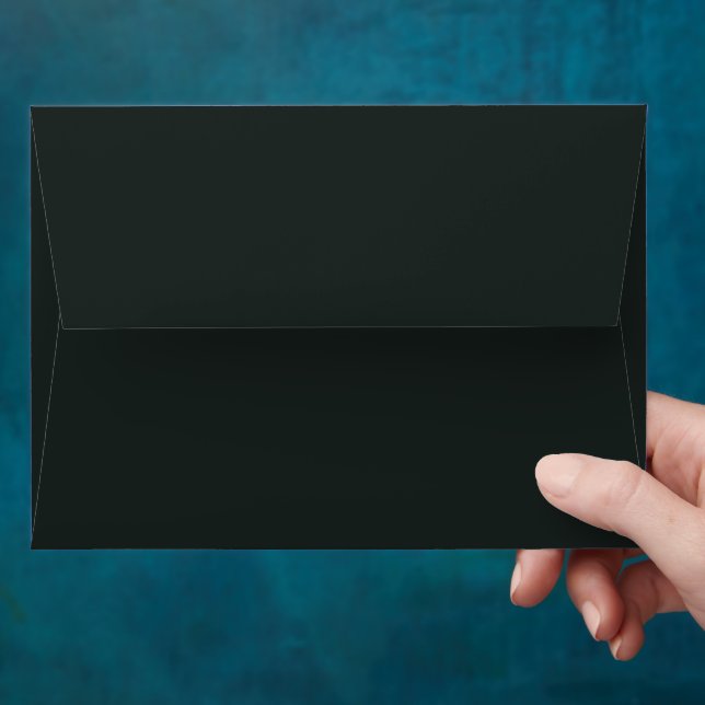 Minimalist Dark Jungle Green Invitation Matching  Envelope (Hand)