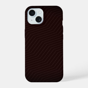 Minimalist Dark Mocha Brown Espresso Zig Zag iPhone 15 Case