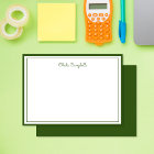 Minimalist dark olive green, 2 Borders, signature