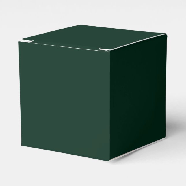 Minimalist dark pine green solid plain elegant favour box (Front Side)