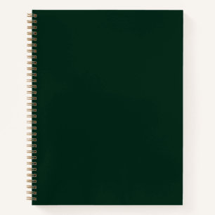 Minimalist dark pine green solid plain elegant notebook