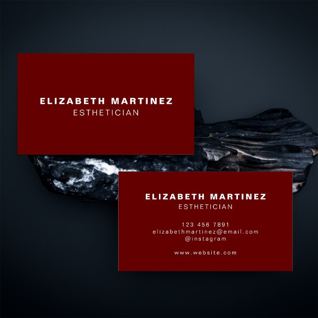 Minimalist Dark Red Modern Professional Customised Business Card (Creator Uploaded)