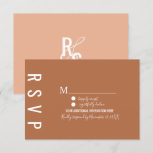Minimalist Dark Terracotta Bohemian RSVP Invitation