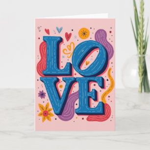 Minimalist Dashed Line Love Card