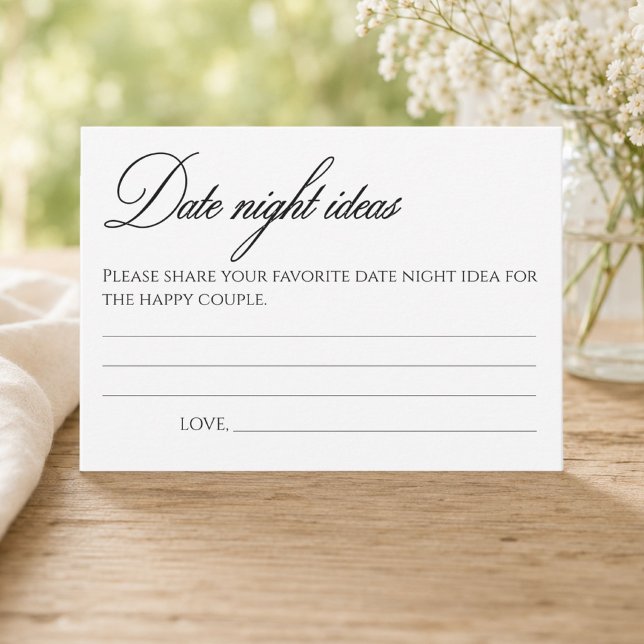 Minimalist Date Night Ideas Enclosure Card (Minimalist Date Night Ideas Enclosure Card)