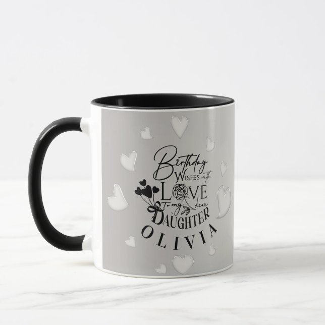 Minimalist Daughter Birthday Lettering Mug (Left)