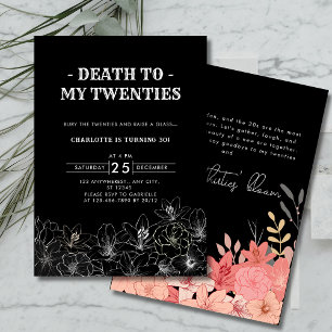 Minimalist Death to My Twenties 30th Birthday Invitation