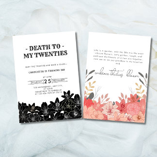 Minimalist Death to My Twenties 30th Birthday Invitation
