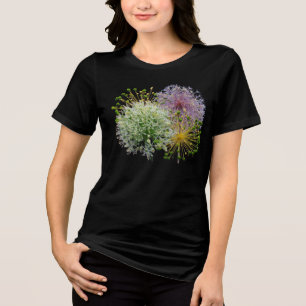 Minimalist Decorative Garlic Flower Collage Tri-Blend Shirt
