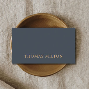 Minimalist Deep Blue Brown Consultant  Business Card
