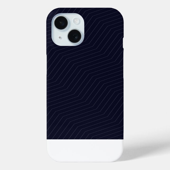 Minimalist Deep Blue Zig Zag Geometric Modern Phon Case-Mate iPhone Case (Back)