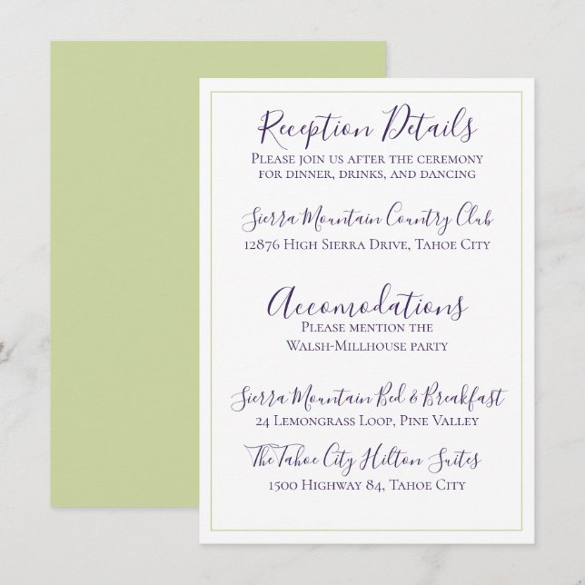 Minimalist Deep Purple Single Tulip Wedding Invitation (Front/Back)