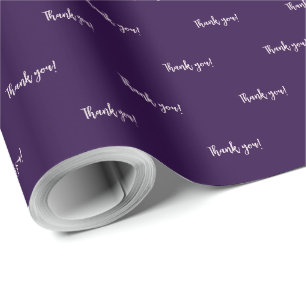 Minimalist Deep Purple Thank you! Wrapping Paper
