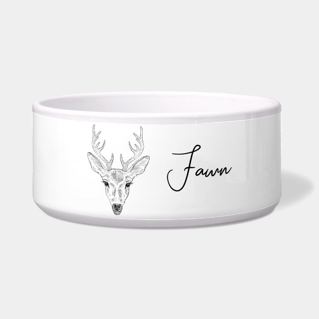 Minimalist Deer Head Line Art Sketch With Name (Front)