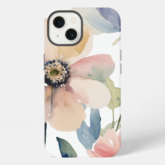 Minimalist delicate flowers iPhone case (Back)