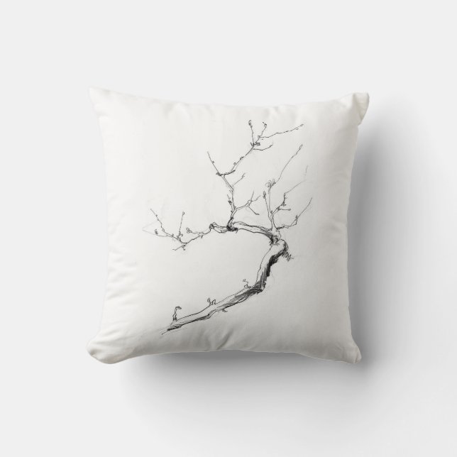 Minimalist Delicate Tree Branch Cushion (Front)