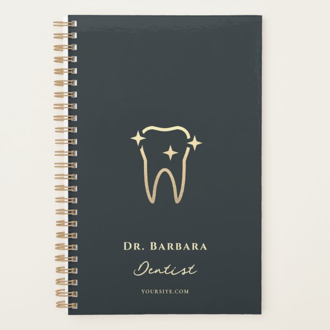 MINIMALIST DENTAL DENTIST ORTHODONTICS GOLD TOOTH PLANNER (Front)