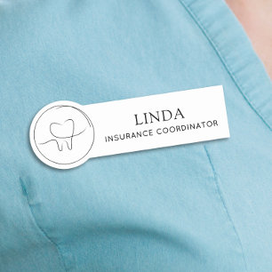 Minimalist Dental Insurance Coordinator Name Tag