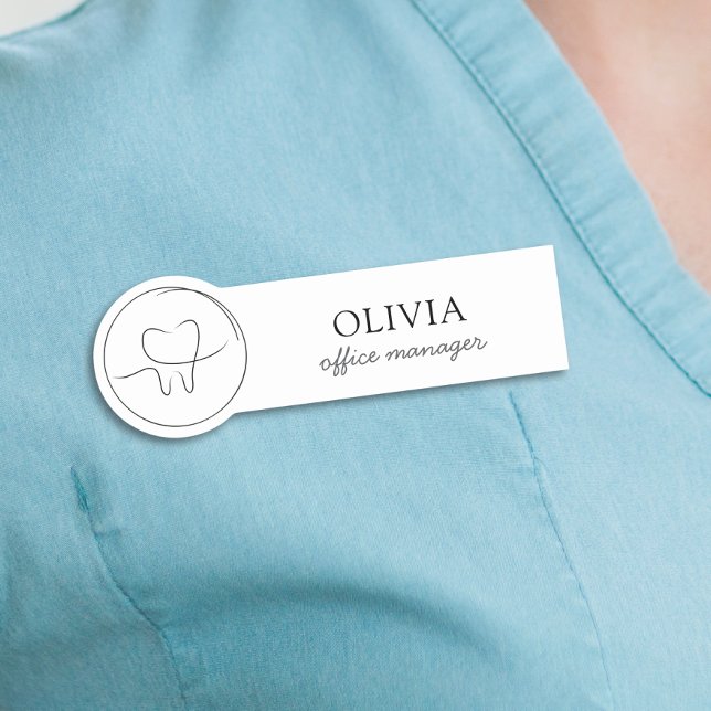 Minimalist Dental Office Manager Name Tag (Creator Uploaded)